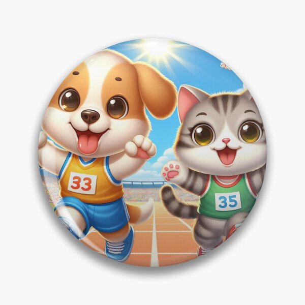 Item preview, Cute Running Dog and Cat designed and sold by CuteThingsWorld.