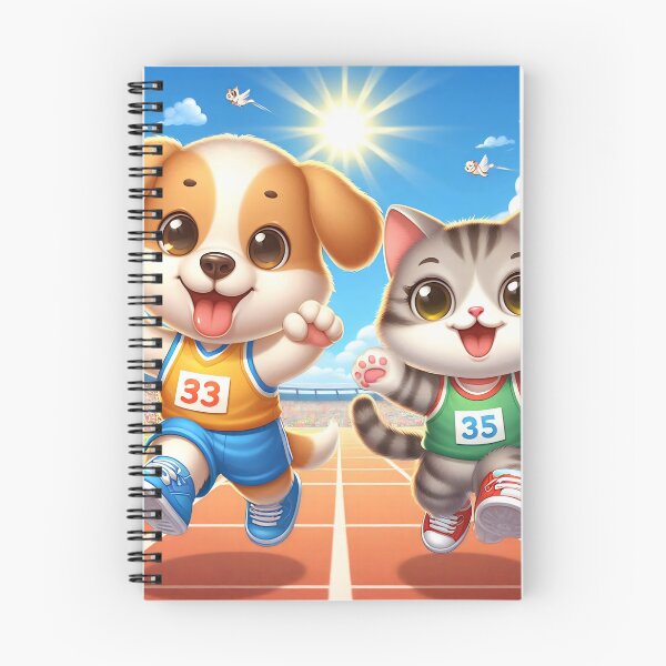 Item preview, Cute Running Dog and Cat designed and sold by CuteThingsWorld.