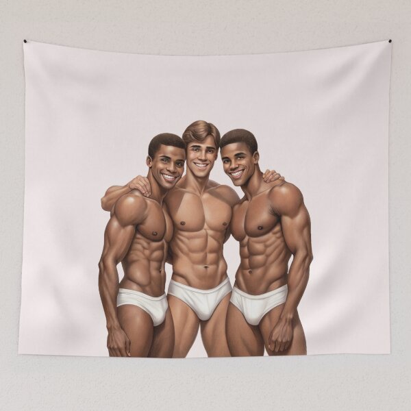 Item preview, An Embrace of Joyful Male Unity designed and sold by gayishdesign.