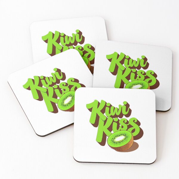 Item preview, Kiwi Kiss Fresh Fruit Typography – Green Kiwi Slice Illustration designed and sold by ULTIMATE CREATIONS.