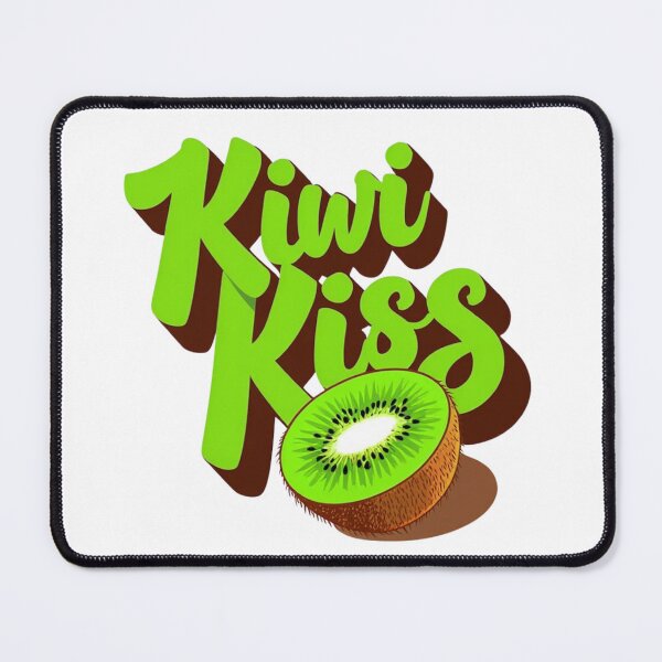 Item preview, Kiwi Kiss Fresh Fruit Typography – Green Kiwi Slice Illustration designed and sold by ULTIMATE CREATIONS.