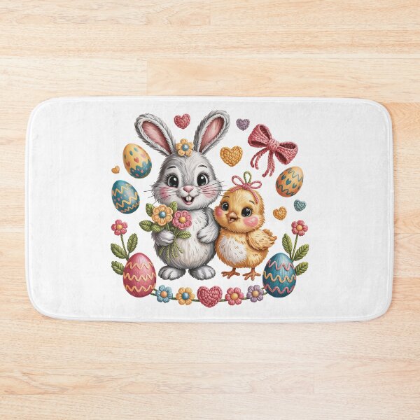 Item preview, Bunny and Chick with Easter Eggs designed and sold by jkrphoto.