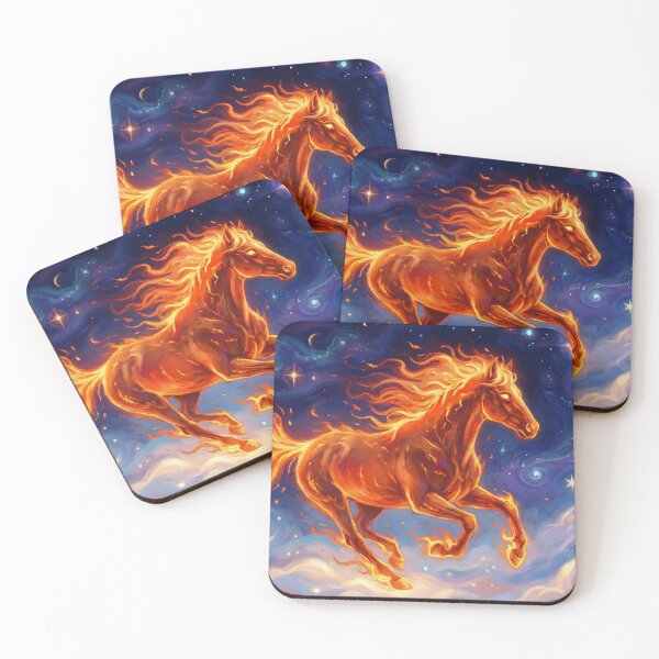Item preview, Cosmic Inferno Stallion - Surreal Fire Horse Art designed and sold by griez.