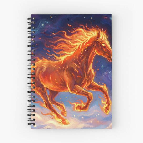 Item preview, Cosmic Inferno Stallion - Surreal Fire Horse Art designed and sold by griez.