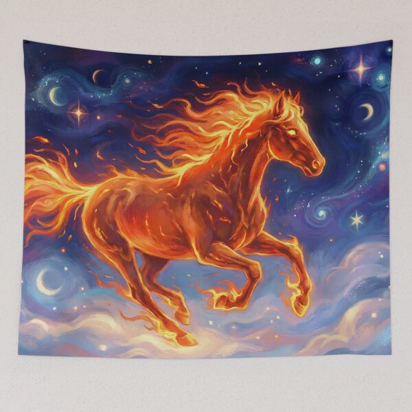 Item preview, Cosmic Inferno Stallion - Surreal Fire Horse Art designed and sold by griez.