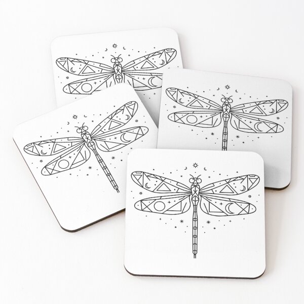 Item preview, Dragonfly Spirit Compass - Sacred Geometry Line Art designed and sold by Frame of Mind .