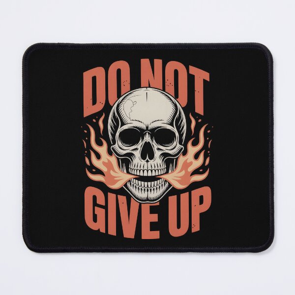 Item preview, Do Not Give Up - Flaming Skull Retro Motivation designed and sold by Iron Skull.