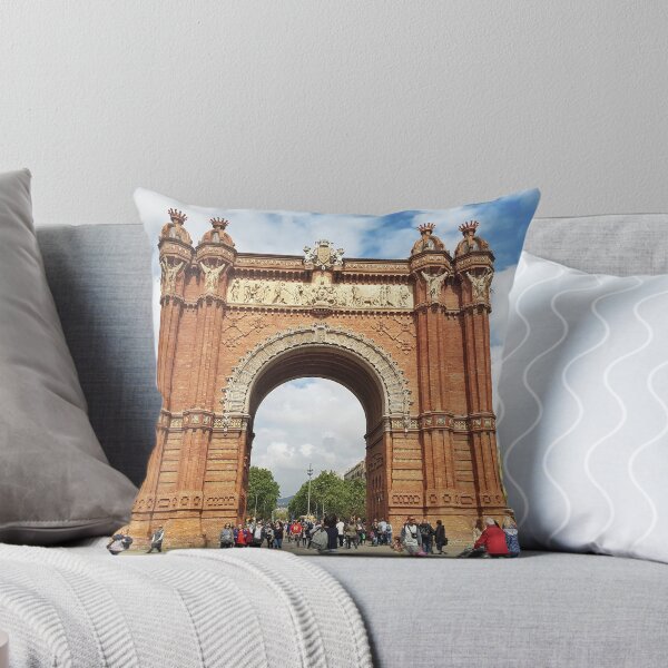 Item preview, Sunny Summer Day at Barcelona's Triumphal Arch, with Crowds Enjoying the City designed and sold by Anastasia Kaneva.