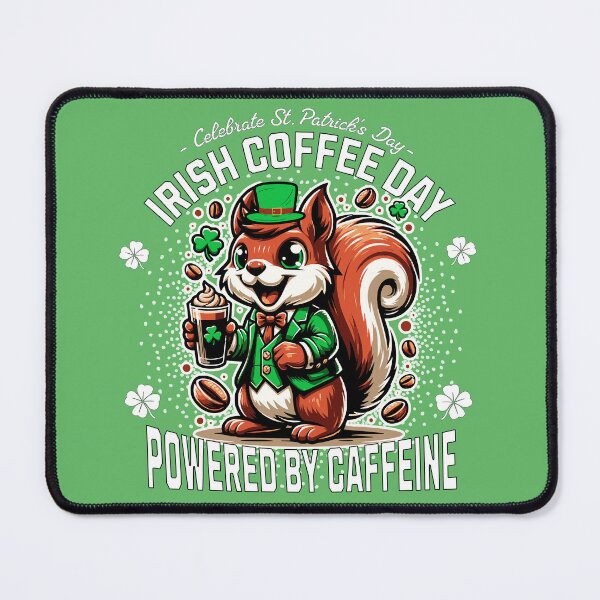Item preview, Irish Coffee Day – Powered by Caffeine St. Patrick’s Day Squirrel designed and sold by deslydesign.