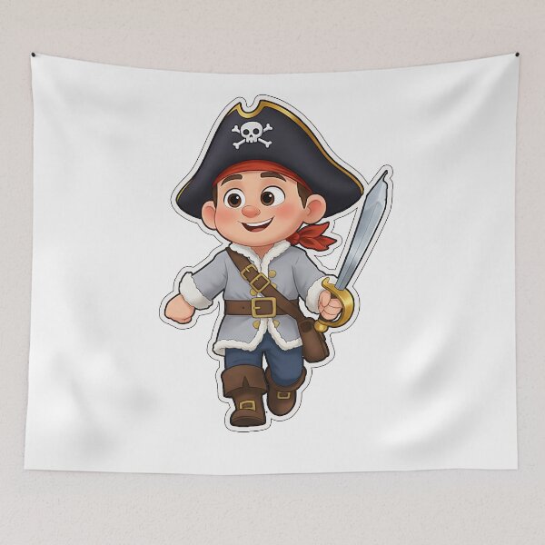 Item preview, Cute Pirate Boy Halloween Sticker – Spooky Adventure Costume designed and sold by clausbjoern.