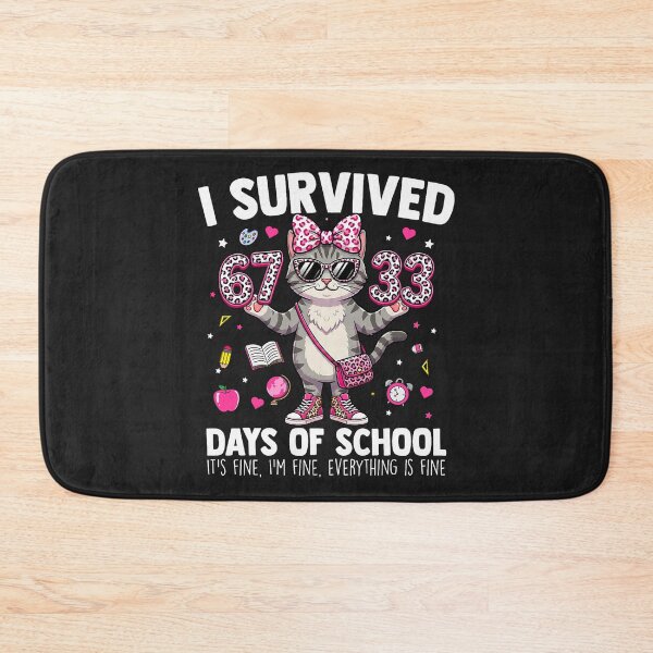 Item preview, I Survived 67 33 Days of School Teacher Kids Girls 100th Day cat cute designed and sold by FrankIsabel.