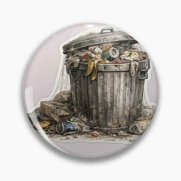 Item preview, Overflowing Trash Can Sticker – Modern Decay Art designed and sold by DrizzyV.