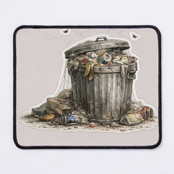 Item preview, Overflowing Trash Can Sticker – Modern Decay Art designed and sold by DrizzyV.