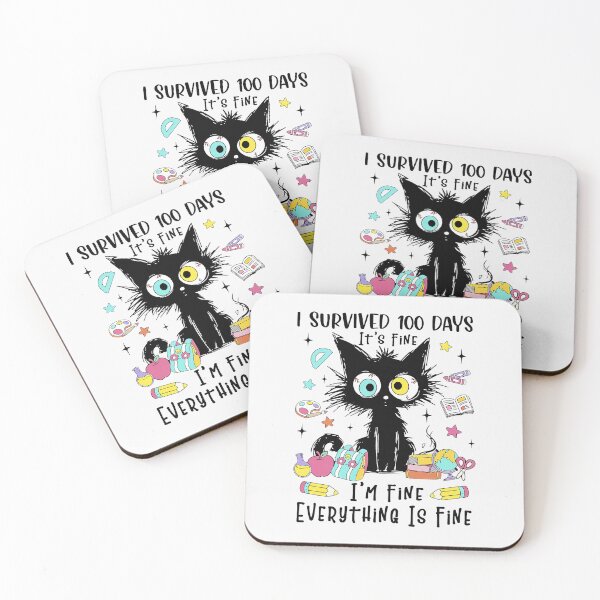 Item preview, I Survived 67 33 Days of School Teacher Kids Girls 100th Day cat cute designed and sold by FrankIsabel.