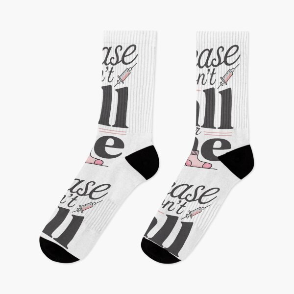 Item preview, Please Don’t Fall for Me Nurse Pink Socks Design designed and sold by PROPera-design.