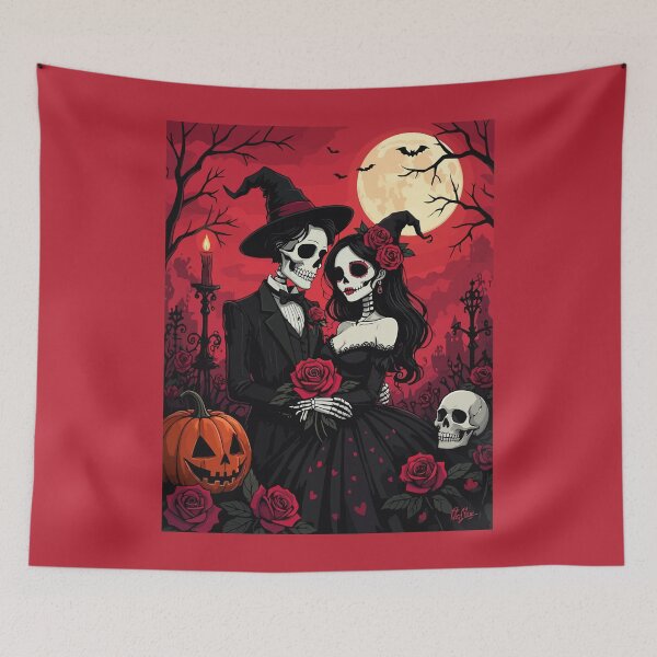 Item preview, A Skeletal Couple Stands In An Eternal Embrace  designed and sold by taiche.