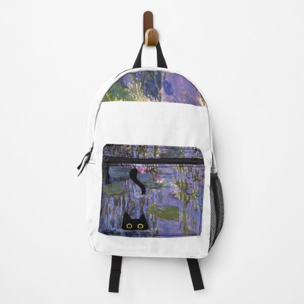 Item preview, cute cat in water lilies pond designed and sold by PurrfectHome.