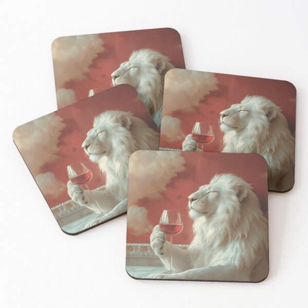 Item preview, White lion wine lover designed and sold by Sunnygie.