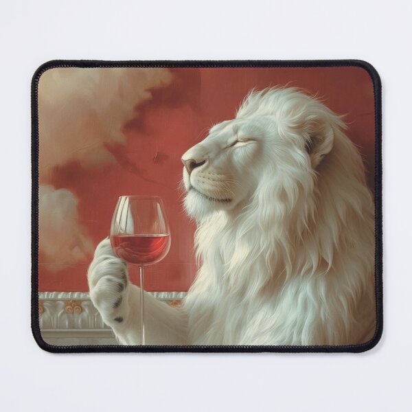 Item preview, White lion wine lover designed and sold by Sunnygie.