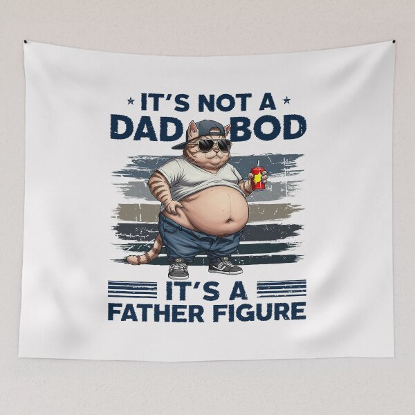 Item preview, It's Not A Dad Bod It's Father Figure Funny Fat Cat Vintage  designed and sold by FrankIsabel.