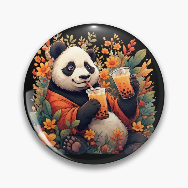 Item preview, Cute Panda Drinking Boba Tea – Cozy Floral Illustration designed and sold by Karolina’s Cozy Creations.