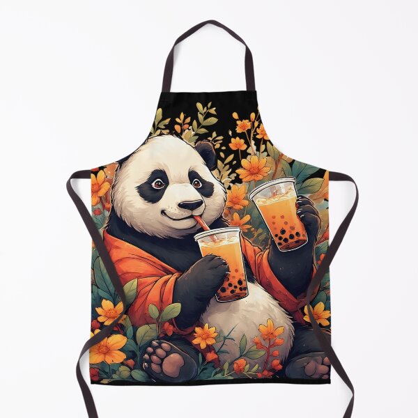 Item preview, Cute Panda Drinking Boba Tea – Cozy Floral Illustration designed and sold by Karolina’s Cozy Creations.