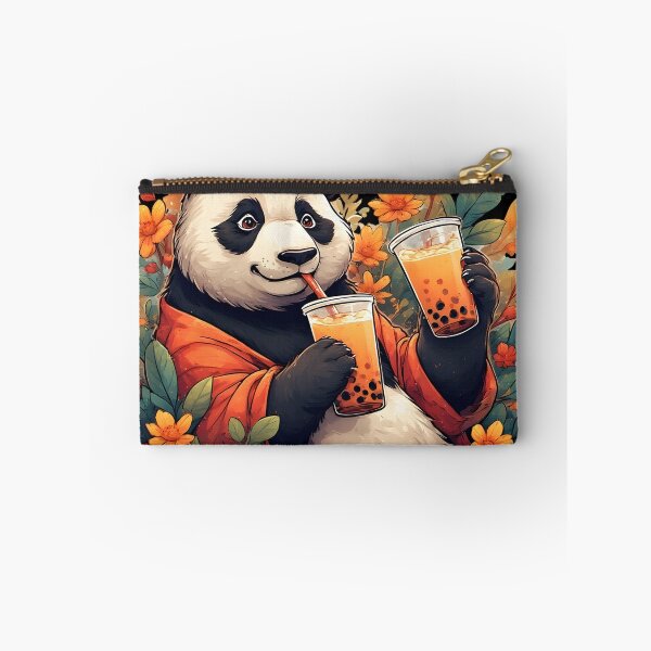 Item preview, Cute Panda Drinking Boba Tea – Cozy Floral Illustration designed and sold by Karolina’s Cozy Creations.