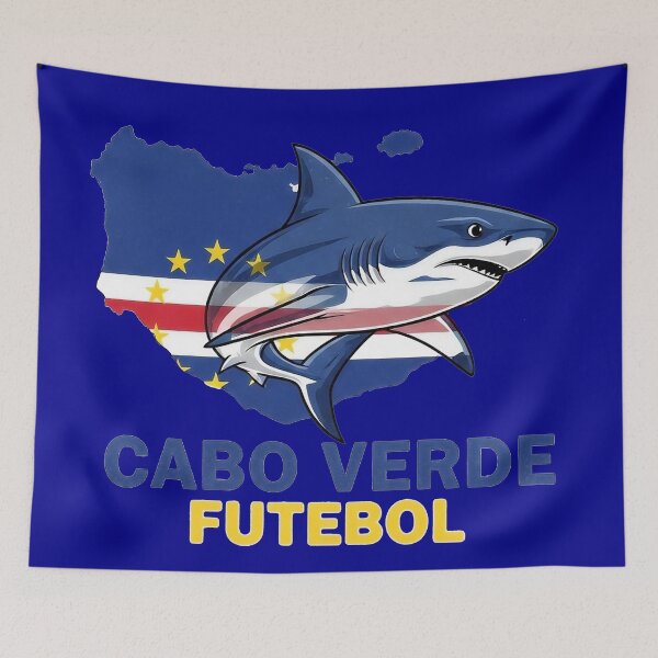 Artikelvorschau, Cabo Verde Soccer Blue Shark Design entworfen und verkauft von Majorprint.