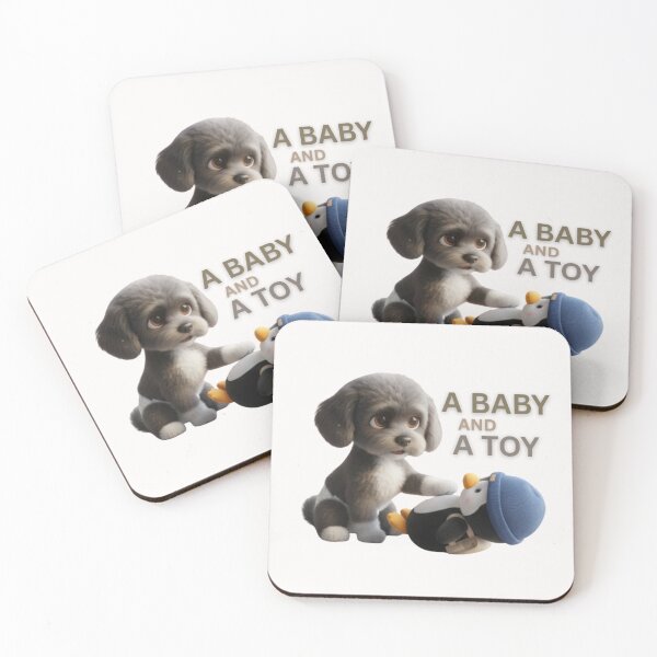 Item preview, Pupper Gilbey Loves His Penguin Plushie designed and sold by Gilbey & Carrie.