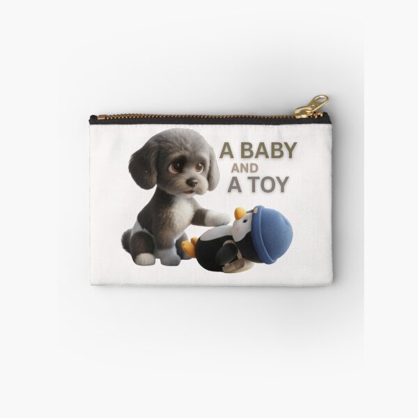 Item preview, Pupper Gilbey Loves His Penguin Plushie designed and sold by Gilbey & Carrie.