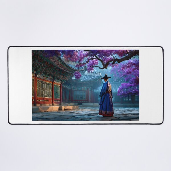 Item preview, Serene Landscape with Traditional Korean Architecture designed and sold by Artessie.