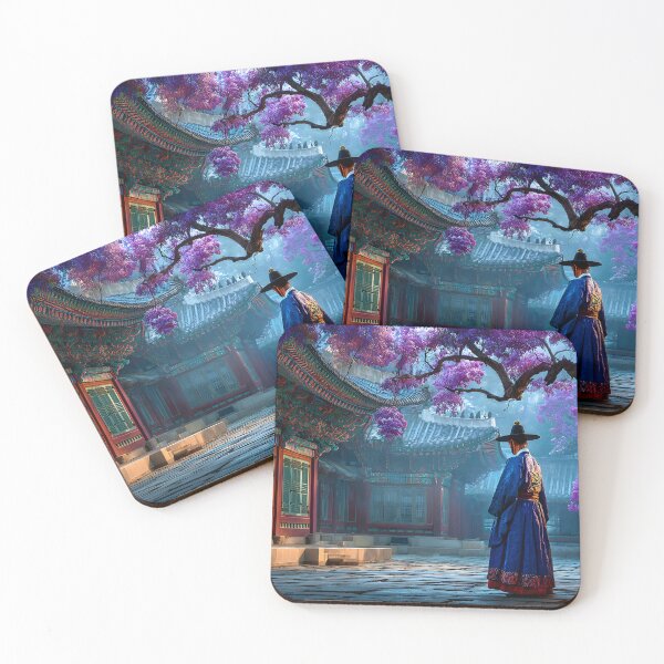 Item preview, Serene Landscape with Traditional Korean Architecture designed and sold by Artessie.