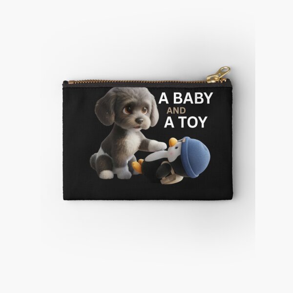 Item preview, Pupper Gilbey Loves His Penguin Plushie (version 2) designed and sold by Gilbey & Carrie.