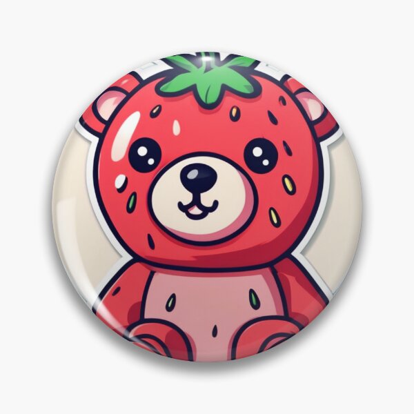 Item preview, Strawberry teddy bear in cute plush style designed and sold by CNYT Studio.
