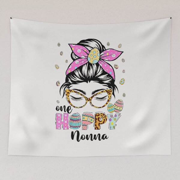Item preview, Leopard Messy Bun One Hoppy Nonna Bunny Easter Mom  designed and sold by FrankIsabel.