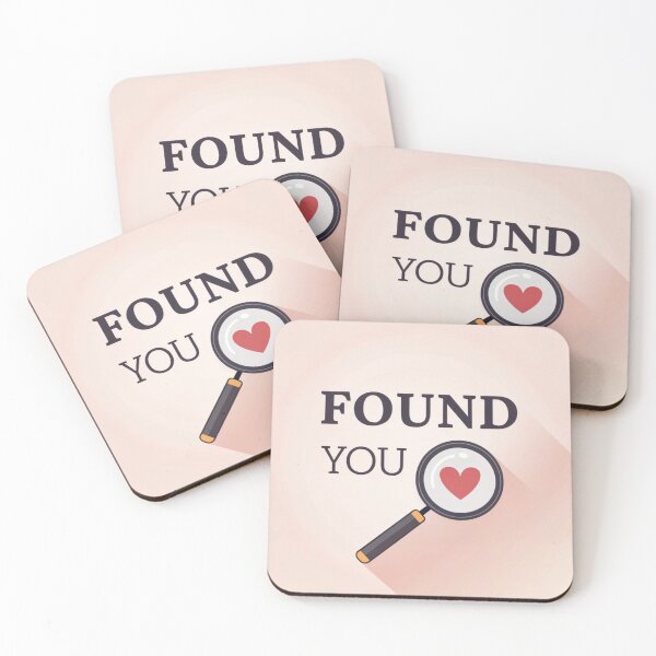 Item preview, Found You — Valentine Magnifying Glass Heart | Cute Minimal Love Typography designed and sold by VivoStudio.