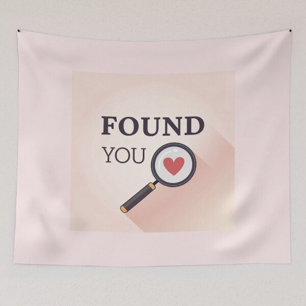 Item preview, Found You — Valentine Magnifying Glass Heart | Cute Minimal Love Typography designed and sold by VivoStudio.