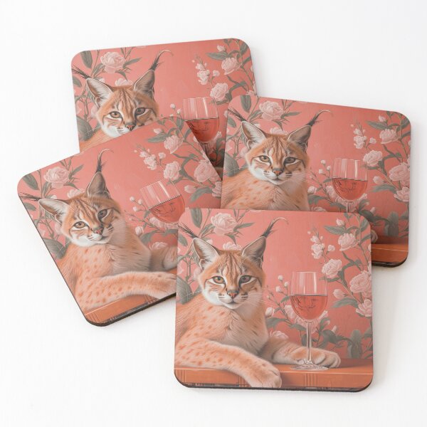 Item preview, Caracal with wine glass designed and sold by Sunnygie.