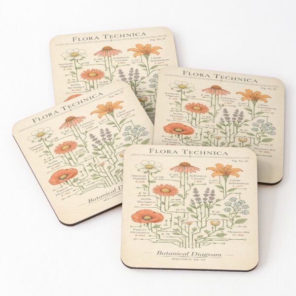 Item preview, Flora Technica Botanical Circuit Diagram – Vintage Floral Circuit Art designed and sold by POD DYNASTY | Original Print On Demand T-Shirt Graphics.