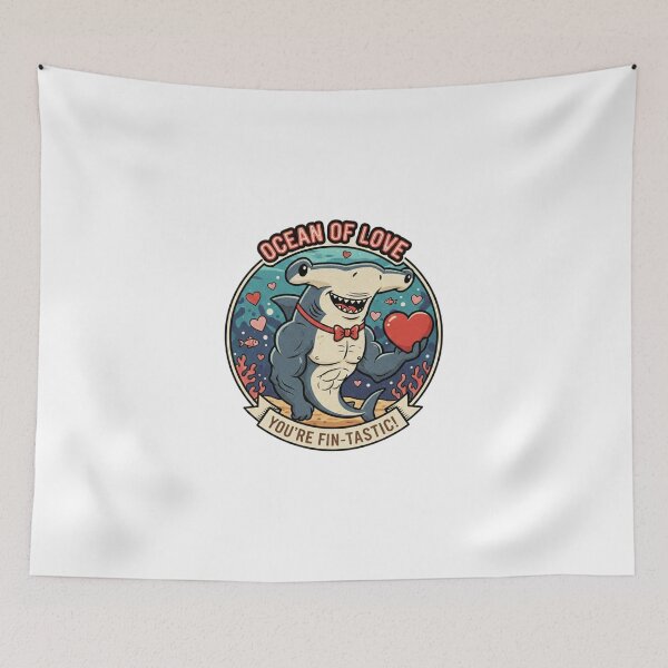 Item preview, Ocean of Love – You’re Fin-tastic Cute Shark Valentine Design designed and sold by Fun-and-joy.