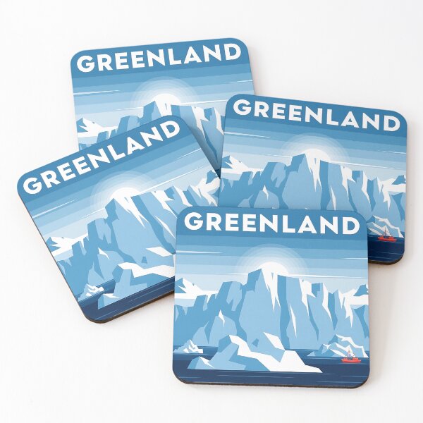 Item preview, Greenland - Majestic Icebergs Retro Travel Poster designed and sold by iwzzuel.