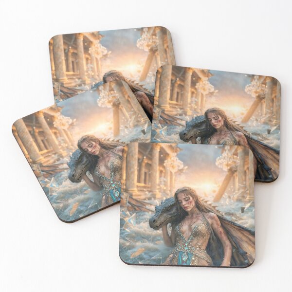 Item preview, Atlantis Fall – Dragon Queen Grief in Flooded Palace designed and sold by SunsetAngelsAI.
