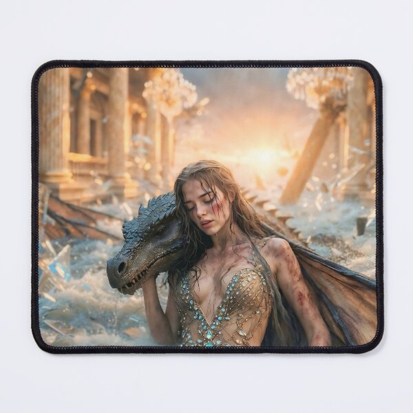 Item preview, Atlantis Fall – Dragon Queen Grief in Flooded Palace designed and sold by SunsetAngelsAI.