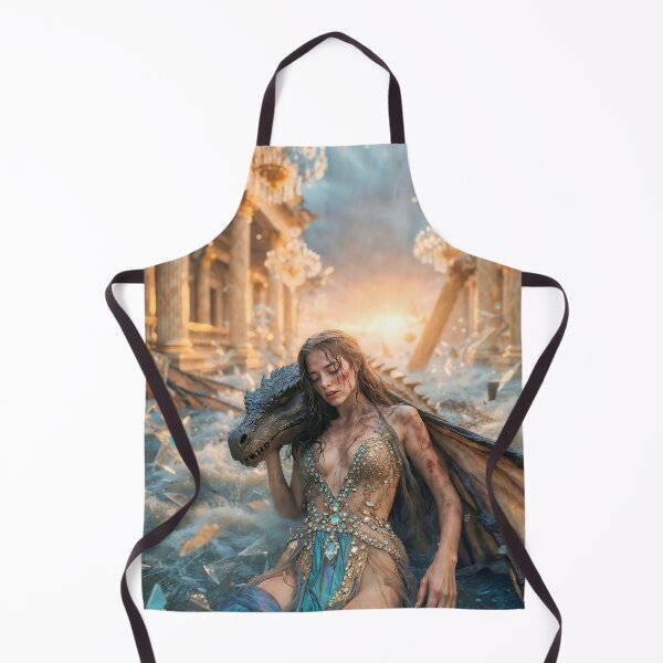 Item preview, Atlantis Fall – Dragon Queen Grief in Flooded Palace designed and sold by SunsetAngelsAI.
