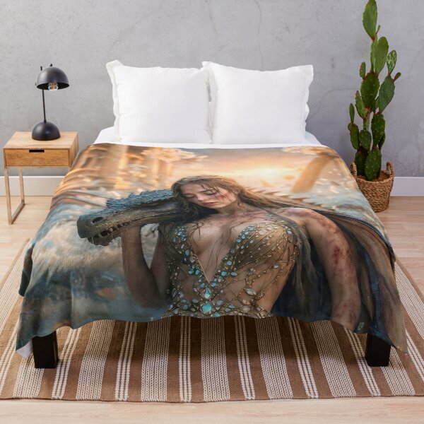 Item preview, Atlantis Fall – Dragon Queen Grief in Flooded Palace designed and sold by SunsetAngelsAI.