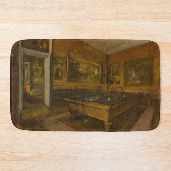 Item preview, Billiard Room at Menil Hubert by Edgar Degas: Impressionist Interior Poster designed and sold by artofuniverse.
