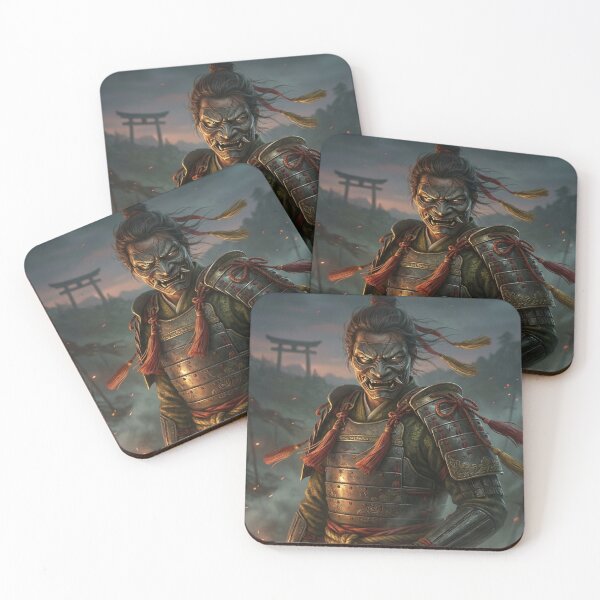 Item preview, Oni Mask Samurai in Burning Battlefield – Mori no Akari Series designed and sold by Mori-no-Akari.