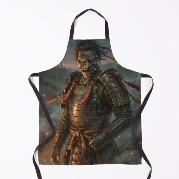 Item preview, Oni Mask Samurai in Burning Battlefield – Mori no Akari Series designed and sold by Mori-no-Akari.