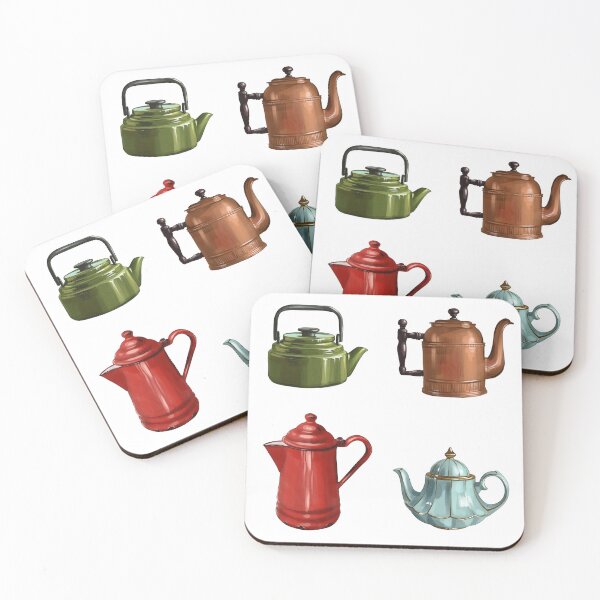 Item preview, Various styles of teapots on a light background for tea lovers to appreciate the designs and craftsmanship designed and sold by Ms. Iryna.