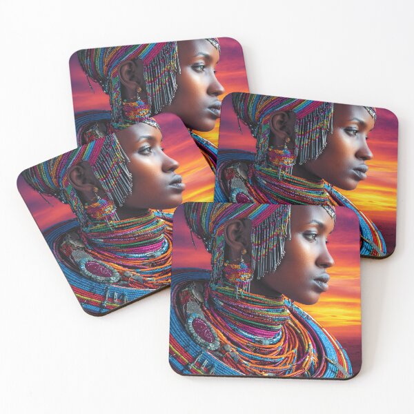 Item preview, Maasai Woman Adorned in Vibrant Traditional Beads designed and sold by Artessie.
